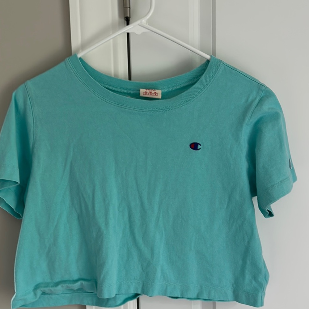 Champion Aqua Blue Crop Top